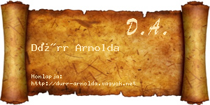 Dürr Arnolda névjegykártya